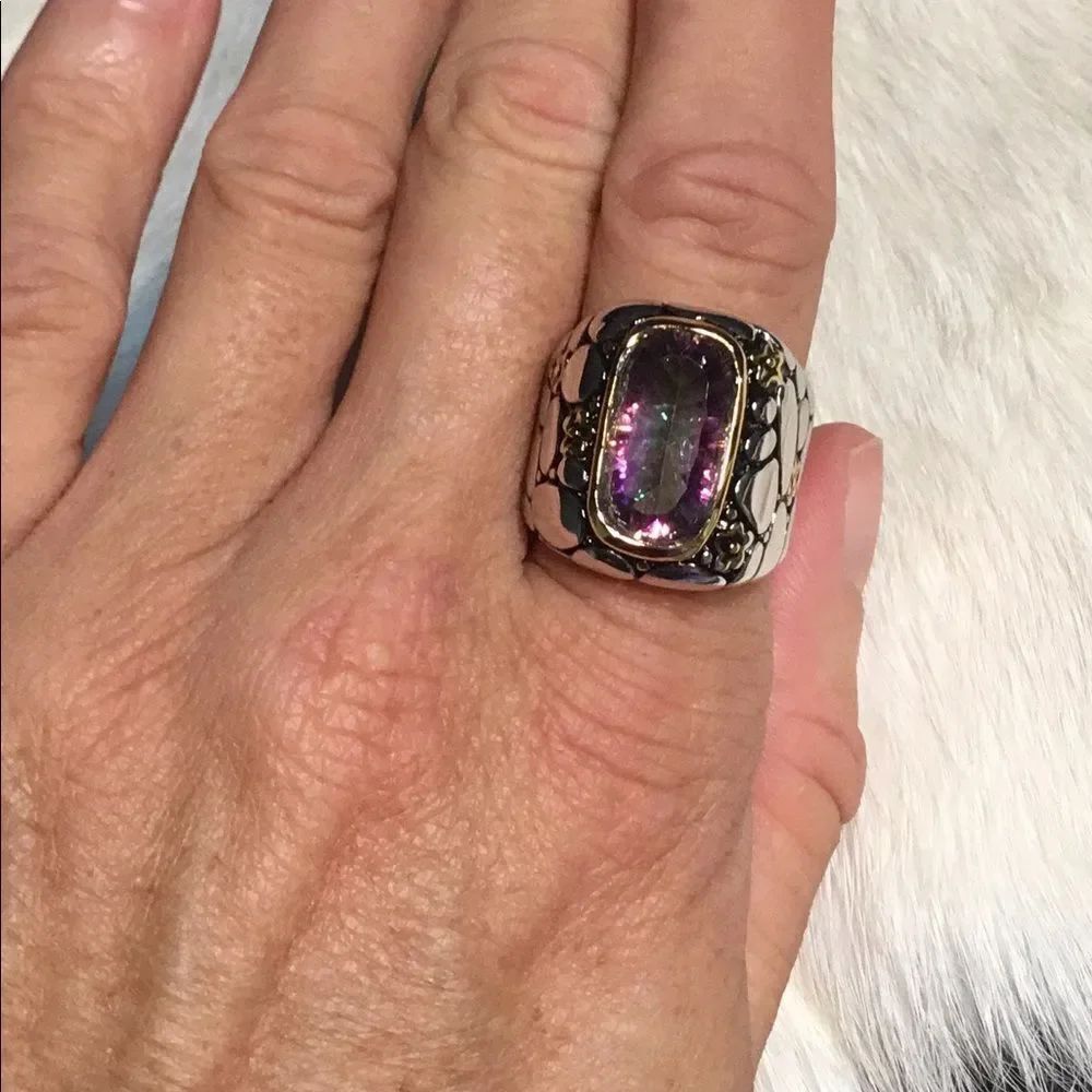 Mystic Purple Topaz Statement Ring – Gothic Punk Bold Gem Jewelry